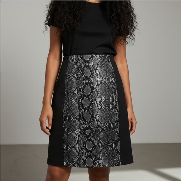 MK Michael Kors Snake Print Midi Skirt - Picture 1 of 9